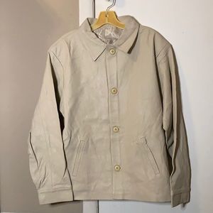 Cream/Light Tan colored leather jacket